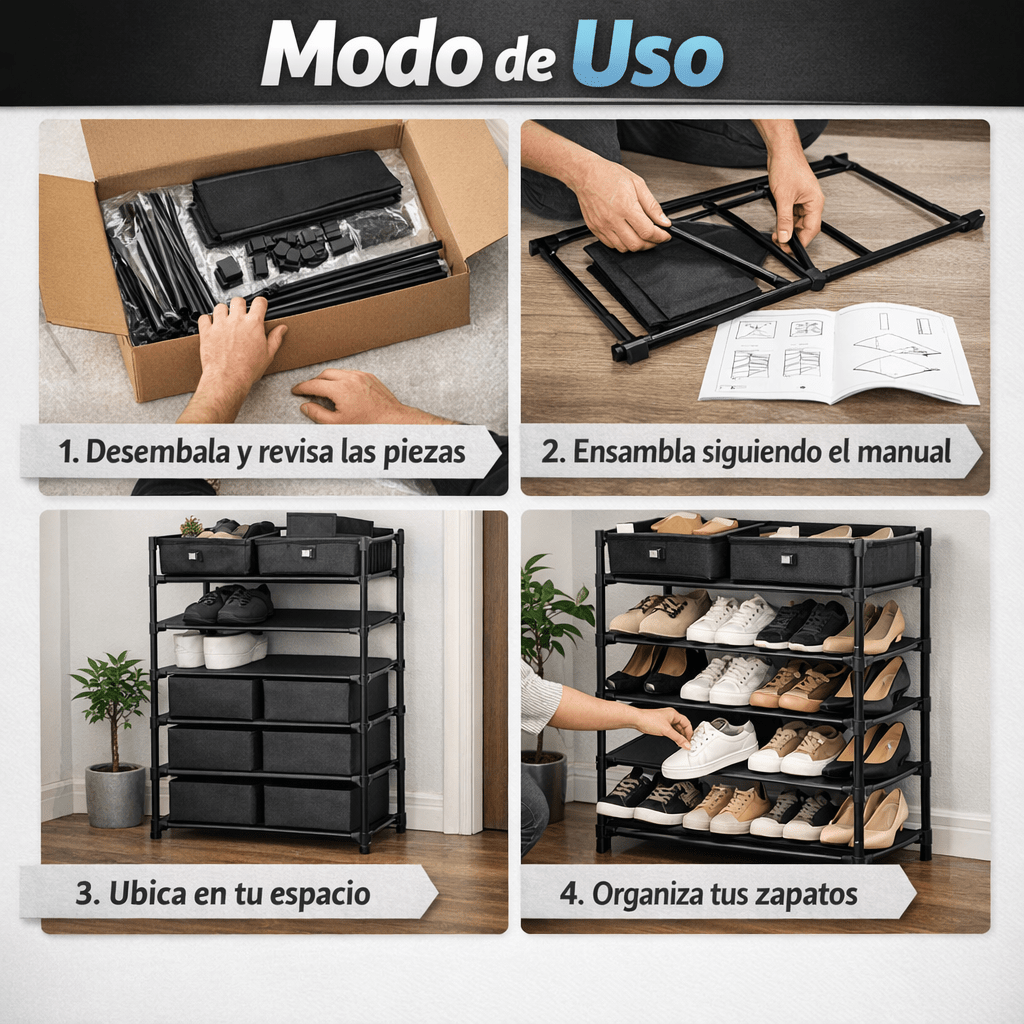 Zapatera 6 Niveles 2 en 1 - Organiza 21 Pares - Orden Visible en Minutos