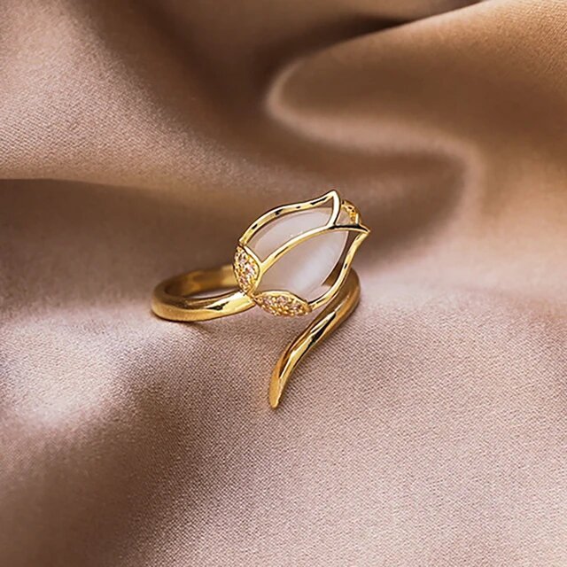 TULIPAN ANILLO AJUSTABLE  JOYERIA EXCLUSIVA - [PROMOCIÓN DISPONIBLE SOLO HOY]